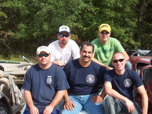 JOLT (jaws of life tournament) Team #1 
Front row: T.A., Mike, Evan
    Rear row: Troy, Pete.
Tournament held in Brookhaven, Long Island, NY